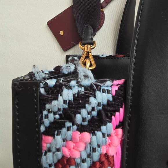 Kate Spade Manhattan Small Plaid Crossbody Tote Handbag w/ Plaque Logo PREOWNED - Picture 11 of 16